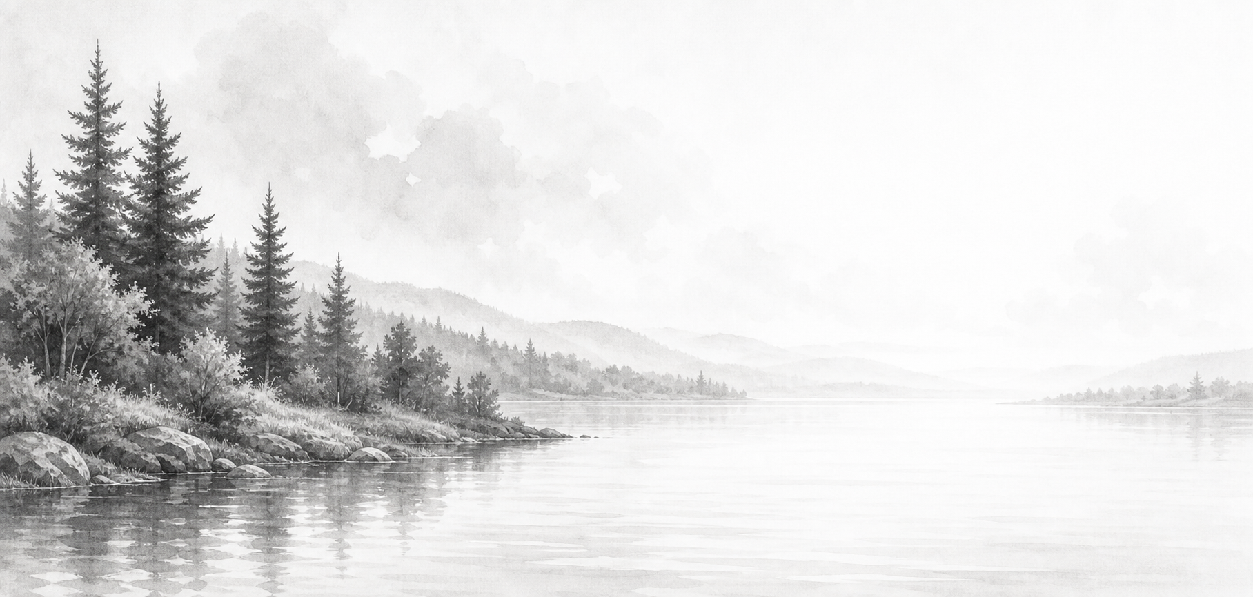 Paysage canadien grayscale sans infrastructure principale